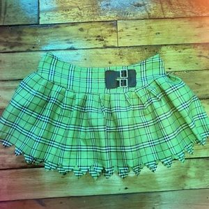 Green plaid dolls kill skirt
